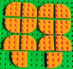 LEGO 3x3 Round Corner Plates Bright Orange 30357 Wedge Floor x14 Pieces Bundle - Picture 1 of 3