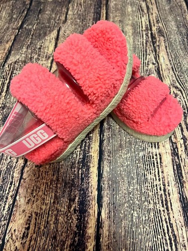 Sandali pantofole UGG donna Oh Yeah slide morbide morbide taglia 8 rosa nuovi 1120070