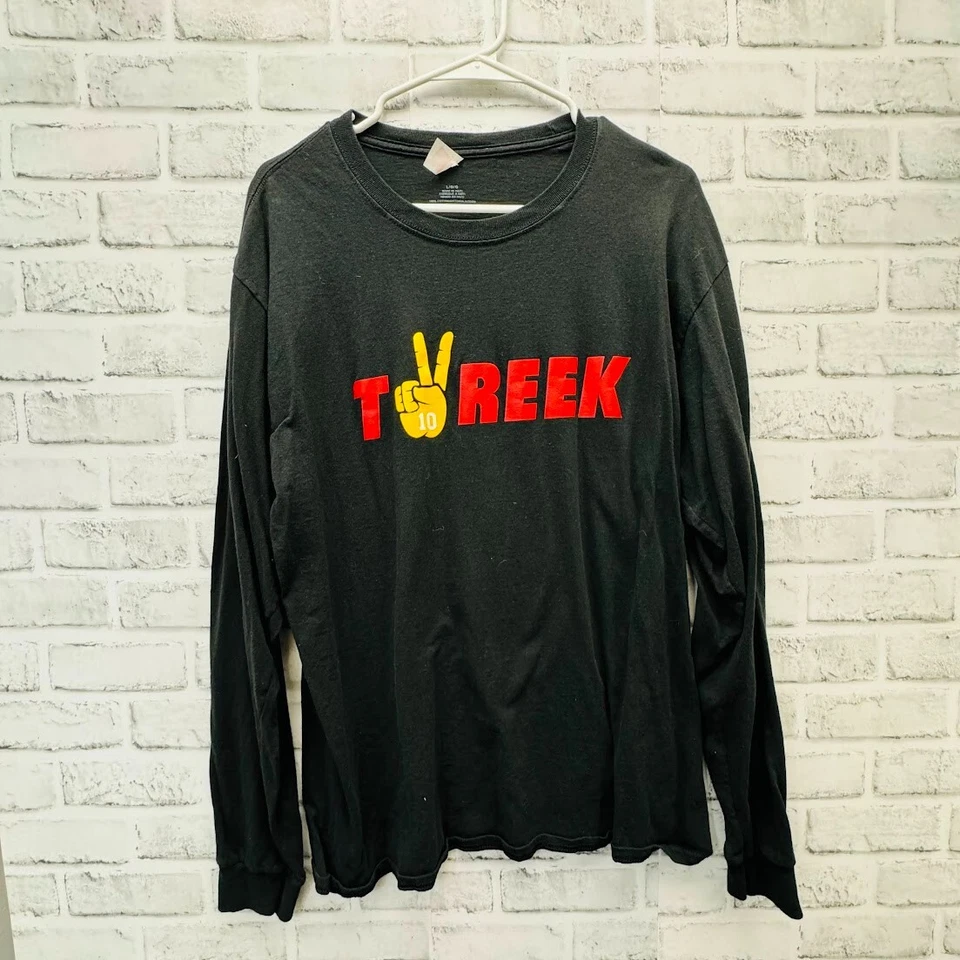 Camiseta Tyreek #10 Peace Sign manga larga negra para mujer talla grande Foto 1 de 4