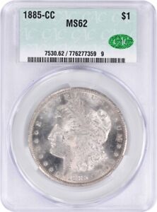 1885-CC Morgan Silver Dollar MS62 CACG