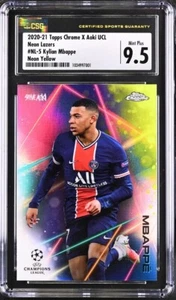 2020-21 Topps Chrome X Aoki UCL Neon Lazers #NL-5 Kylian Mbappe Neon 1/1 1 -50 - Picture 1 of 3
