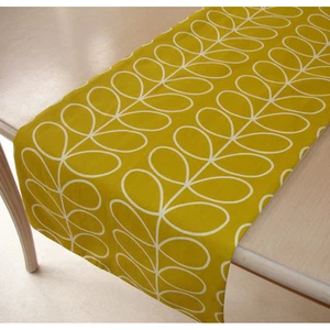 Orla Kiely Table Runner 6ft Mustard Yellow Ochre Linear Stem Dandelion 72" 180cm - Picture 1 of 3