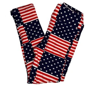 NEW Lularoe Leggings Americana Patriotic Stars Stripes American Flag S/M - Picture 1 of 3