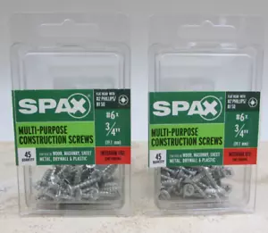 2er-PACK SPAX #6 x 3/4 Zoll verzinkt Multi-Material Innenraum Holzschrauben 90 Stck. - Bild 1 von 2