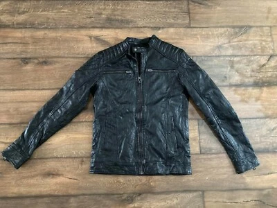 Jack & Jones Jjeliam Leather Noos Jacket Black Men's Size XS BRAND NEW - Image 1 of 4