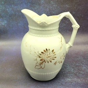 Antigua jarra de leche Johnson Brothers Royal Ironstone hoja de oro y adorno floral - Imagen 1 de 10
