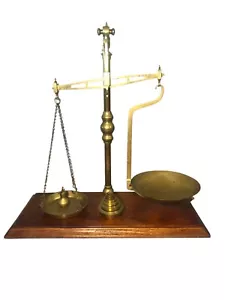 Gardner Of London antike Waage Messing und Mahagoni Waage mit Gewichten selten - Bild 1 von 16
