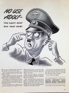 VINTAGE 1940s Print Ad ~ Electric Companies ~ ...You Can't Shut Out That Hum! - Picture 1 of 1