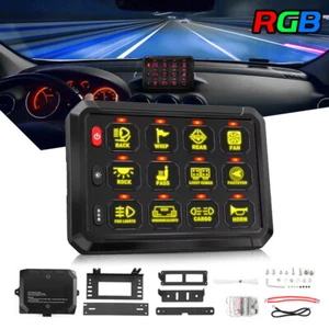 12 Gang RGB Switch Panel LED Light Relay System For Jeep Wrangler JL JK TJ YJ - Picture 1 of 10