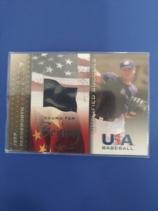 2006-07 Jeff Farnsworth USA Baseball Bound For Beijing Materials Game Used...