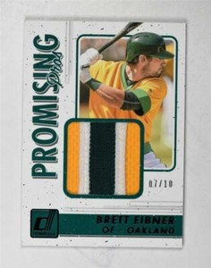 2017 Donruss Promising Pros Materials Black #13 Brett Eibner Jersey /10 - NM-MT