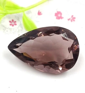 Piedra preciosa brasileña amatista marrón certificada amatista con bonito aspecto de pera 77,85 quilates OMG - Imagen 1 de 8