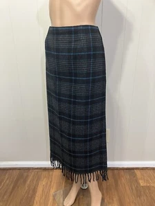 Falda larga a cuadros con flecos mezcla de lana "Worthington" Petite para mujer talla 10P - Imagen 1 de 11