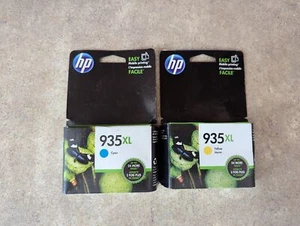 GENUINE HP 935 XL C2P24AN/C2P26AN YELLOW & CYAN INK CARTRIDGES W6-3(17) - Picture 1 of 7