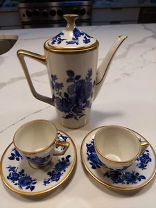 Vintage Kronach Oca Bavaria Echt Kobalt Unterglasur Teekanne und Tasse Set - Bild 1 von 6