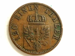 1870-C Germany "Kingdom Of Prussia" Three (3) Pfennige "Wilhelm l" Coin - Picture 1 of 5