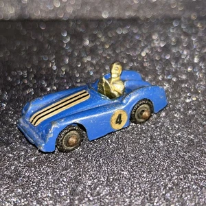 Vintage Metal Barclay 1 3/4" Indy Blue Stripe auto da corsa e pilota #4 R681 - Foto 1 di 5