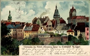 Litho Loket Elbogen Reg. Karlsbad, Veranda im Hotel Weißes Ross - 11149157 - Picture 1 of 2