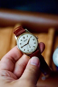 Circa 1950s Rolex Precision 9K Solid Yellow Gold Ivory-Cream Dial - Picture 1 of 17