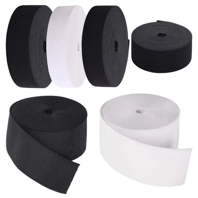 Flat Elastic Cord White Elastic Cord Stretch Band for Sewing Crafts Mask Clothes - Image 1 of 4