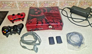 MICROSOFT XBOX 360 GEARS OR WAR CONSOLE & RED RESIDENT EVIL CONTROLLER / WORKING - Picture 1 of 9