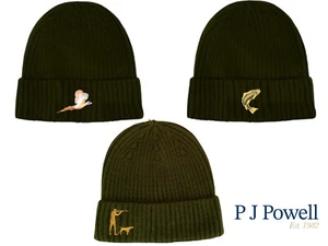 P.J. Powell Beanie Unisex Ribbed Khaki Hunting Fishing Woolen Hat 3 Designs - Picture 1 of 8