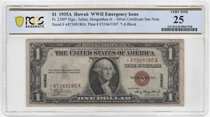1935 A $1 Hawaii STAR Note Fr#2300* VF 25 - Picture 1 of 2