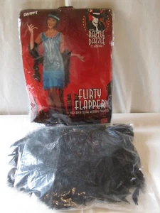 ABITO SMIFFY'S FLIRTY FLAPPER, COPRICAPO CON PIUMA E UN BOA PIUMA TAGLIA M. - Foto 1 di 4