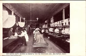 BIG RAPIDS, MICHIGAN - MORRIS & CRANE'S DEPARTMENT STORE INTERIOR - OLD POSTCARD - Picture 1 of 2