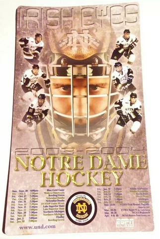 2003-04 Notre Dame Fighting Irish Hockey Magnet Schedule Cover