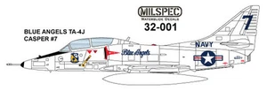 CAM DECALS (AKA) MILSPEC, MS 32-001, 1/32 SCALE, TA-4J, BLUE ANGELS, "CASPER" - Bild 1 von 5