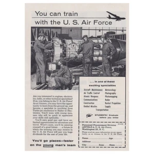 1955 US Air Force: You Can Train Vintage Print Ad - Picture 1 of 1