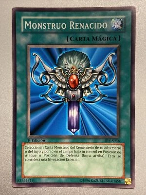 1x Yugioh Monstruo Renacido 1a Edicion BIK-S036 Monsters Reborn Spanish Mint/NM - Image 1 of 2