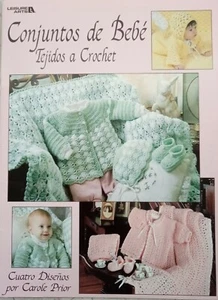 Layettes SPANISH Conjuntos Bebe CROCHET Baby Afghan Bootie Sweater Cap VTG 1999 - Picture 1 of 6