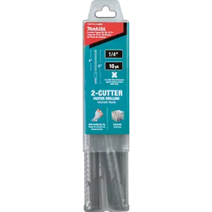 Makita B-60894 1/4" x 6" SDS‑PLUS Bit, 2‑Cutter, 10/pk - Picture 1 of 2