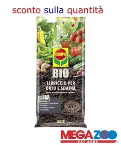 COMPO TERRICCIO BIO PER SEMINA ORTO SUBSTRATO COLTIVAZIONE ORTAGGI FRUTTA 20 Lt - Foto 1 di 1