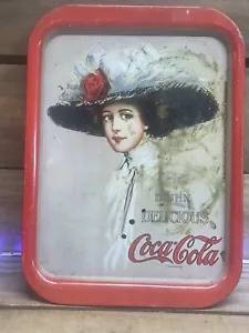 Vintage Metall Coca Cola Tablett Victorian Lady Harriet King - Bild 1 von 6