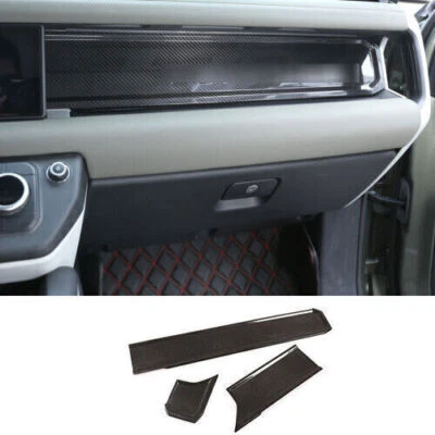 For Land Rover Defender Console Dashboard Panel 2020-2023 3PCS Real Carbon Fiber - Imagem 1 de 4