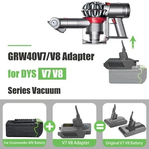 2-in-1 Greenworks 40V Battery to Dyson V6/V7/V8 Series Vacuum Cleaner Adapter - Picture 1 of 14