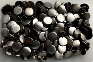 12mm 14mm 15mm 18mm 20mm Gunmetal Dark Silver Brushed Metal Shank Buttons Q722-D - Picture 1 of 1