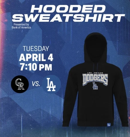 Los Angeles Dodgers Hooded Sweater 4/4/23 SGA Los Dodgers size XL Cover