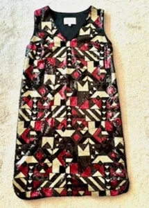 Nicole Miller New York V-Neck Sequin Shift Cocktail Dress Size 8 - Picture 1 of 5