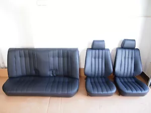 BMW E30 sedán nuevas fundas acolchadas negras cuero sintético - Imagen 1 de 11