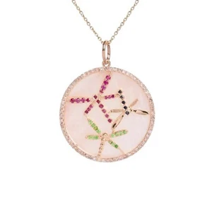 925 Fein Silber Perlen Rubin Edelsteine Anhänger Peridot Saphir Diamant - Bild 1 von 3