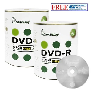 200er-Pack SmartBuy leere DVD-R DVDR 16X 4,7 GB Logo Top Oberfläche beschreibbare Disc - Bild 1 von 3
