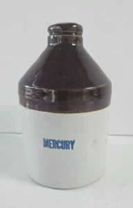 Antique 6 " Mercury Stoneware Jug Crock Dental Medicine Bottle Empty - Picture 1 of 6