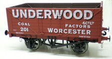 O Gauge 7 Plank Private Owner Wagon 'Underwood, Worcester' Pristine