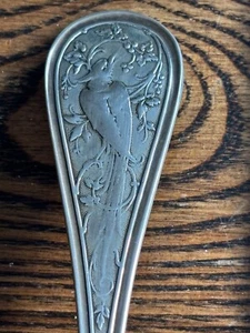 John Wendt Bird Tiffany Audubon 1870s sterling silver Serving Table Spoon 8.5” - Picture 1 of 5