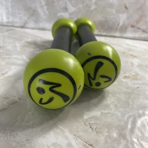 Zumba Toning Sticks Set of 2 Black/ Yellow Shaker Workout Weights 1 LB - Picture 1 of 4