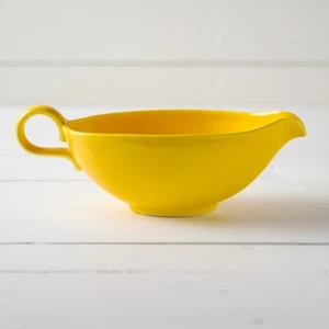 Vintage 1957 Rythm By Homer Laughlin Yellow C57N4 Gravy Boat - Made In USA - Picture 1 of 7